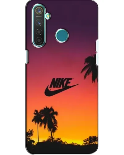 Чехол для Realme 5 с картинкой «Nike на закате солнца»
