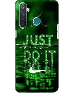 Чехол для Realme 5 с картинкой «Зеленый неоновый Nike»