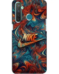 Чехол для Realme 5 с картинкой «Nike в абстракции»