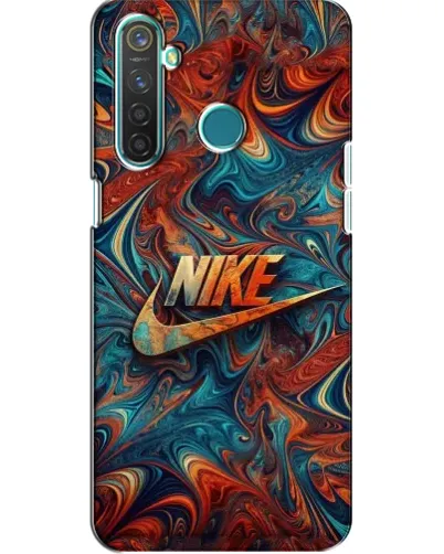 Чехол для Realme 5 с картинкой «Nike в абстракции»