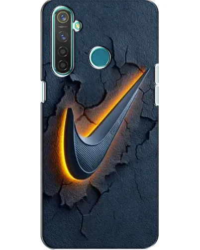 Чехол для Realme 5 с картинкой «Объемный логотип Найк»