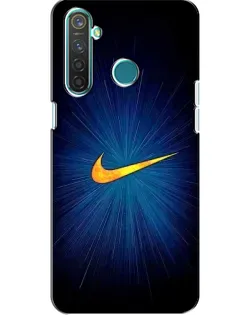 Чехол для Realme 5 с картинкой «Синий пульс Nike»