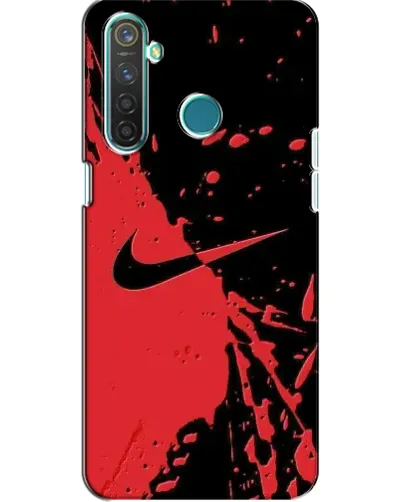 Чехол для Realme 5 с картинкой «Красные брызги Nike» Чехол для Realme 5 с картинкой «Красные брызги Nike»