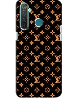 Чехол для Realme 5 с картинкой «Золотая монограмма LV»