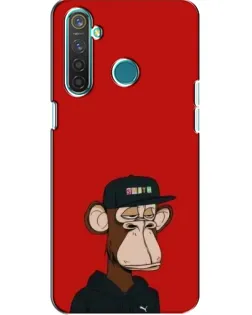 Чохол для Realme 5 з картинкою «Bored Ape — червоний фон»