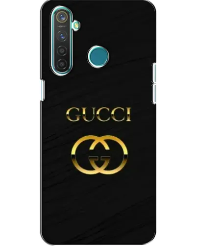 Чохол для Realme 5 з картинкою «Золотий логотип Gucci»