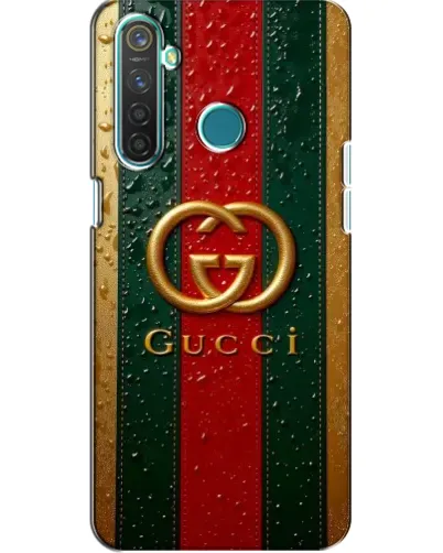 Чехол для Realme 5 с картинкой «Gucci — фирменная полоса и золото» Чехол для Realme 5 с картинкой «Gucci — фирменная полоса и золото»
