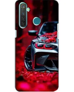 Чохол для Realme 5 з картинкою «Спортивна BMW та квіти»