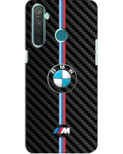 Чохол для Realme 5 з картинкою «Емблема BMW та карбон»