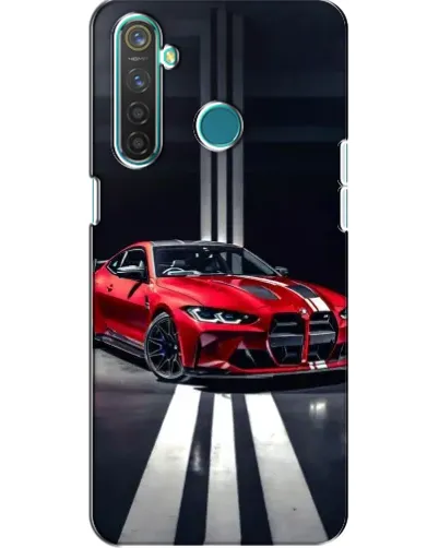 Чохол для Realme 5 з картинкою «Червона BMW на дорозі»