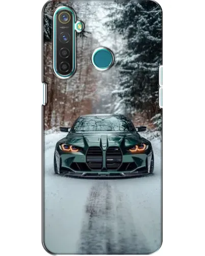 Чохол для Realme 5 з картинкою «BMW у зимовому лісі»