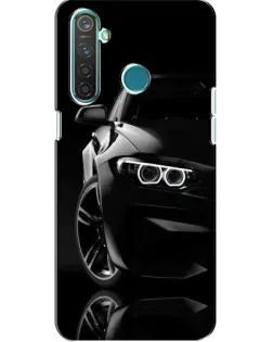 Чохол для Realme 5 з картинкою «Чорна BMW — профіль»