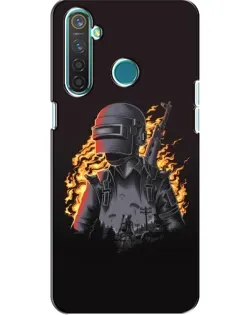 Чохол для Realme 5 з картинкою «PUBG — вогняний силует»