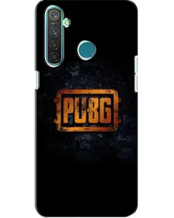 Чохол для Realme 5 з картинкою «PUBG — золотий логотип»