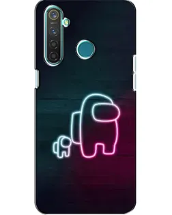 Чохол для Realme 5 з картинкою «Among Us неон-арт»