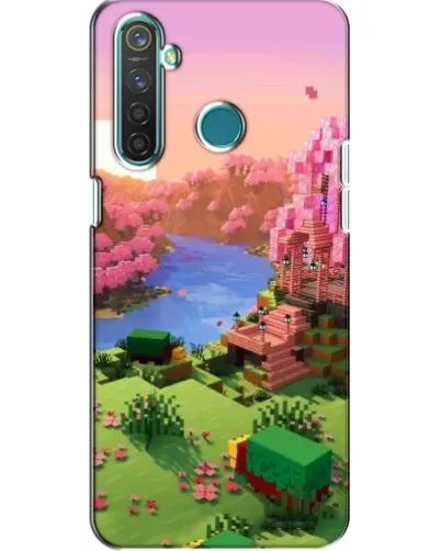 Чехол для Realme 5 с картинкой «Розовое дерево Minecraft» Чехол для Realme 5 с картинкой «Розовое дерево Minecraft»