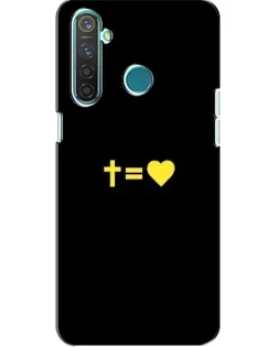 Чехол для Realme 5 с картинкой «Сердце и Крест»