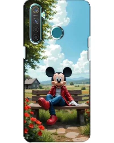 Чохол для Realme 5 з картинкою «Міккі на лавці»
