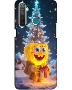 Чохол для Realme 5 з картинкою «Різдвяний Спанч Боб»