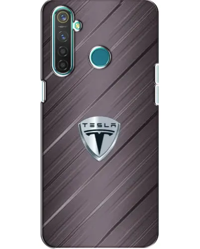 Чохол для Realme 5 з картинкою «Металева текстура Tesla»