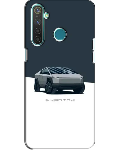 Чохол для Realme 5 з картинкою «Сріблястий Cybertruck Tesla»