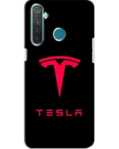 Чохол для Realme 5 з картинкою «Tesla Red Logo»