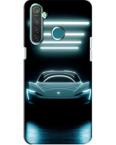 Чохол для Realme 5 з картинкою «Tesla в неоні»