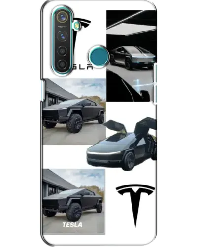 Чохол для Realme 5 з картинкою «Колаж Cybertruck Tesla»