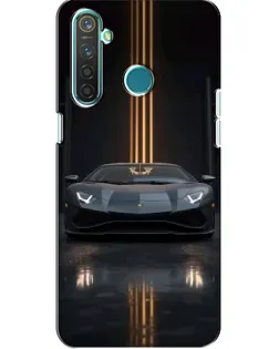 Чохол для Realme 5 з картинкою «Lamborghini золоті лінії»