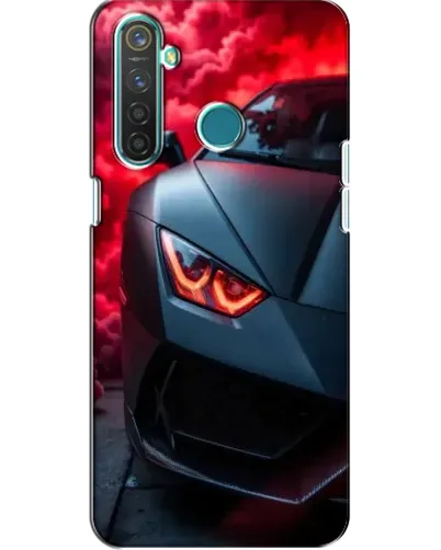 Чехол для Realme 5 с картинкой «Lamborghini красное сияние»