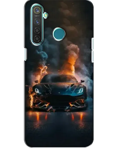 Чехол для Realme 5 с картинкой «Lamborghini дымная эстетика»