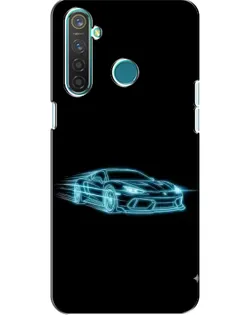 Чохол для Realme 5 з картинкою «Неоновий контур Lamborghini»