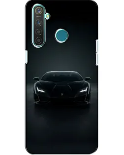 Чохол для Realme 5 з картинкою «Чорний Lamborghini Aventador»