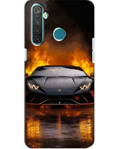 Чехол для Realme 5 с картинкой «Lamborghini в огне»