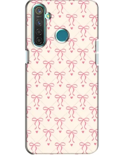 Чехол для Realme 5 с картинкой «Розовые бантики Coquette»