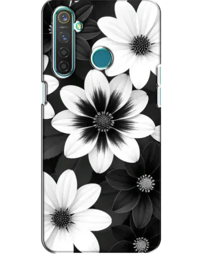 Чохол для Realme 5 з картинкою «Монохромні айстри»