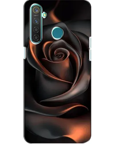 Чохол для Realme 5 з картинкою «Шовкова чорна троянда»