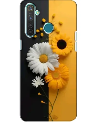 Чохол для Realme 5 з картинкою «Соняшник та ромашка»