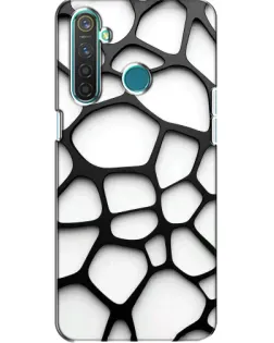 Чохол для Realme 5 з картинкою «Біла об'ємна сітка»