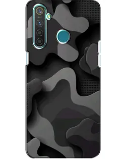 Чехол для Realme 5 с картинкой «Темный абстрактный камуфляж»