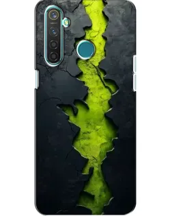 Чехол для Realme 5 с картинкой «Салатовый разлом скалы»