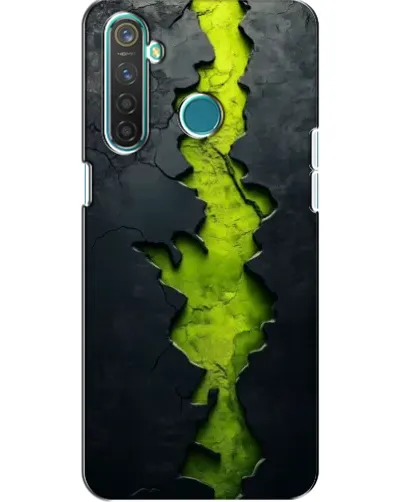 Чехол для Realme 5 с картинкой «Салатовый разлом скалы»