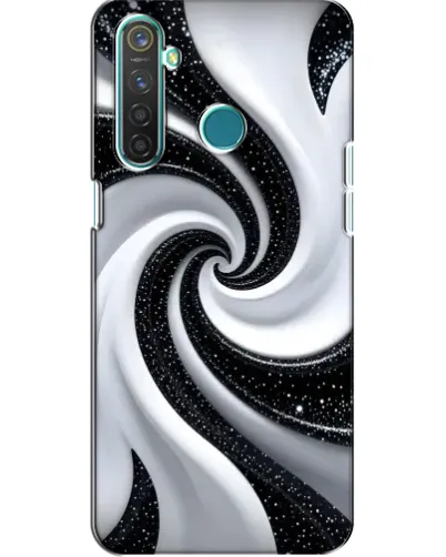 Чехол для Realme 5 с картинкой «Черно-белая спираль»