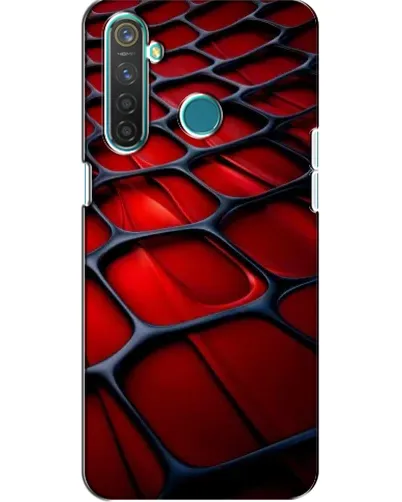 Чехол для Realme 5 с картинкой «Красная глянцевая сетка»