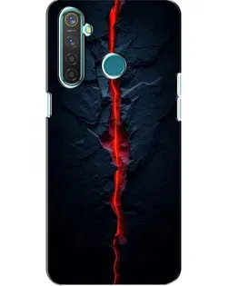 Чехол для Realme 5 с картинкой «Kрасная лавовая трещина»
