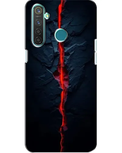 Чехол для Realme 5 с картинкой «Kрасная лавовая трещина»