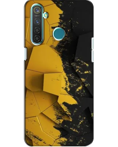 Чехол для Realme 5 с картинкой «Золотые осколки геометрии»