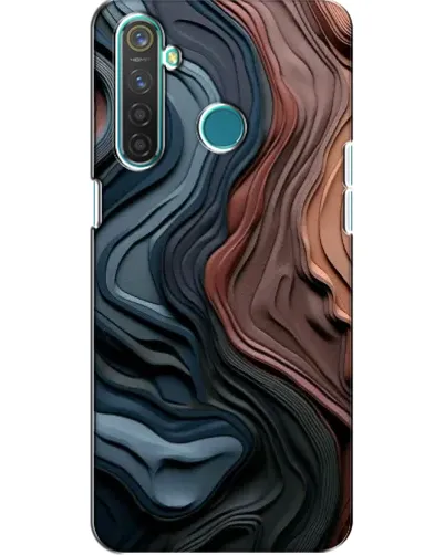 Чехол для Realme 5 с картинкой «Цветные волны каньона»