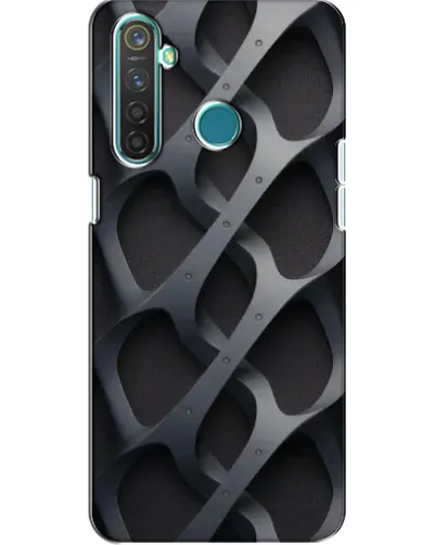 Чехол для Realme 5 с картинкой «Объемное серое плетение»