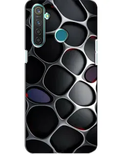 Чехол для Realme 5 с картинкой «Объемная темная решетка»